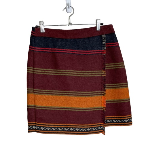 LOFT Skirts Loft Wool Blend Tassel Southwestern Skirt 2 Poshmark